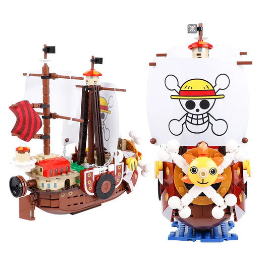 2022 New Anime One Piece Going Merry &amp; Thousand Sunny Model Building Blocks Kit