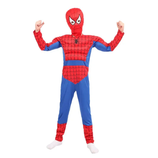 Movie Superhero Red Peter Parker Kids Muscle Costume