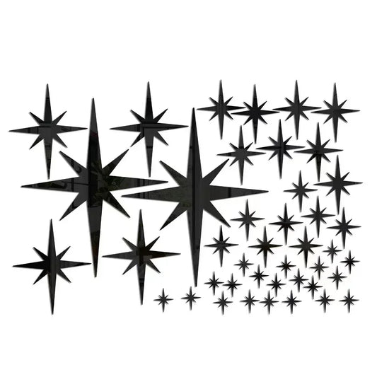 20/42pcs Star Mirror Wall Stickers – DIY Acrylic Wall Decals for Kids' Rooms & Home Decor