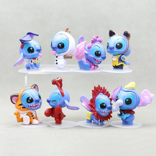 8pcs/set Stitch 100th Anniversary Celebration Figure Toys