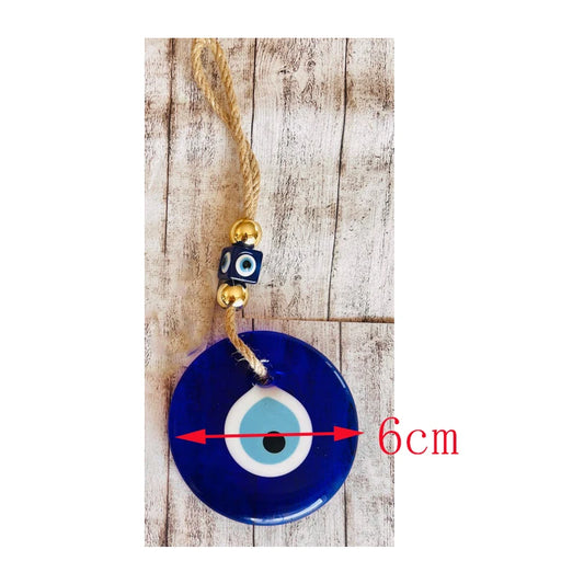 Evil Eye Wall Hanging – Glass Blue Nazar Charm for Home Protection & Decorative Blessing