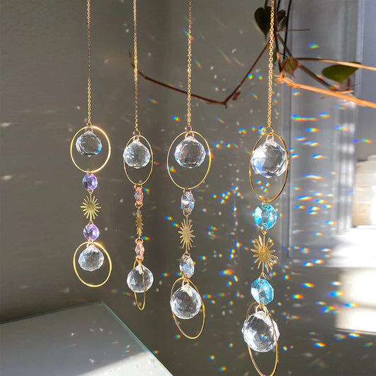 Crystal Sun Catcher Prism Rainbow Maker – Boho Window Hanging Lightcatcher for Home & Car Decoration