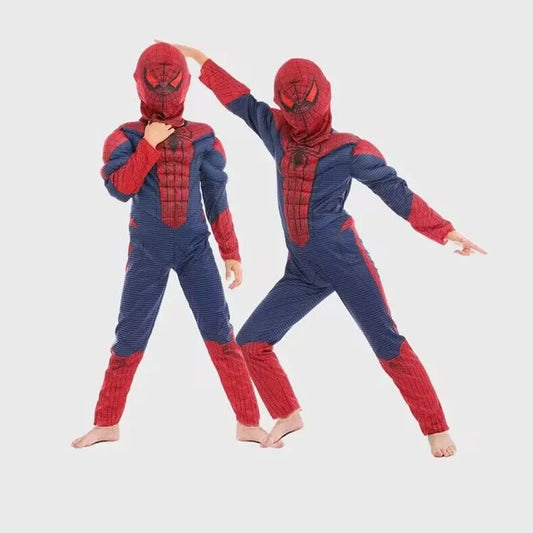 Movie Superhero Red Peter Parker Kids Muscle Costume