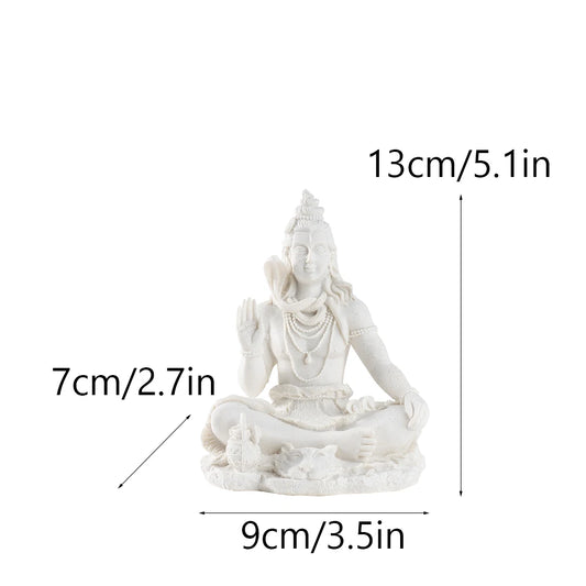 Vilead 13cm Sandstone Shiva Statue – Yoga Figurine & Zen Meditation Decor