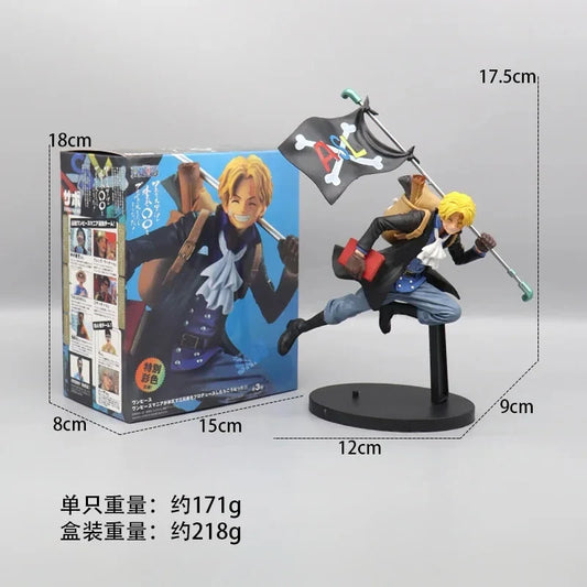 17cm One Piece Running Sabo, Ace &amp; Luffy Anime Figure