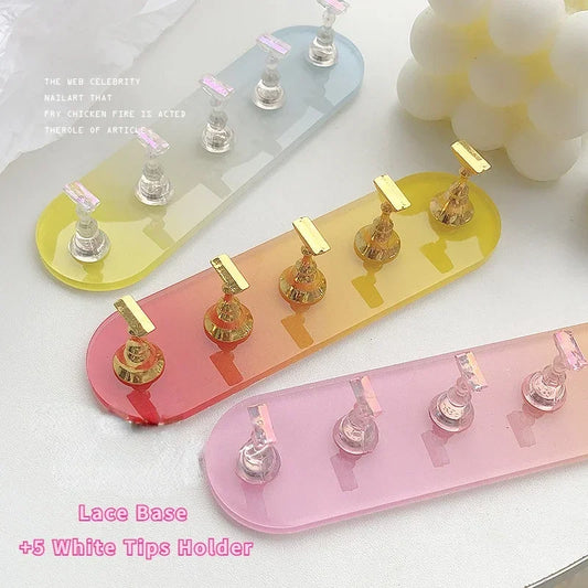 Aurora Magnetic Nail Holder Practice Display Stand – Acrylic Crystal Nail Art Tool