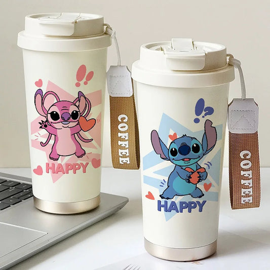 600ML Kawaii Stitch Anime Straw Cup