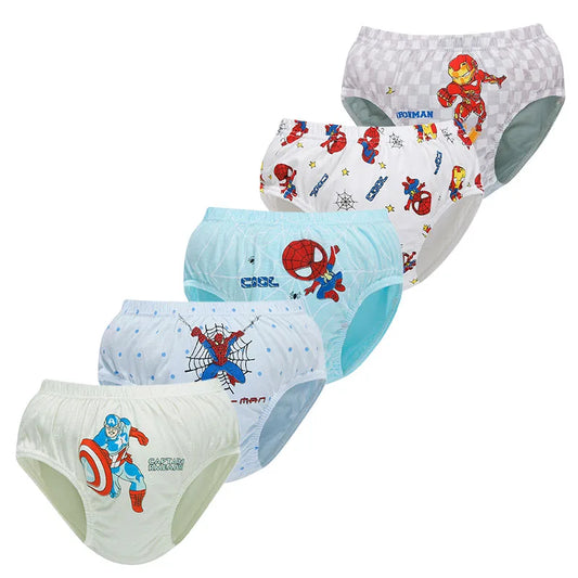Exquisite Boxed 5-Piece Boys' Spider-Man Cotton Underwear