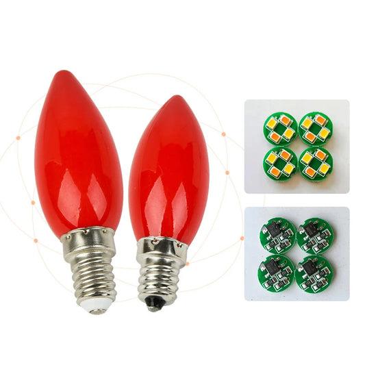1PC LED Altar Bulb – E12/E14 Red Candle-Style Decorative Lamp for Buddha Beads & Altars