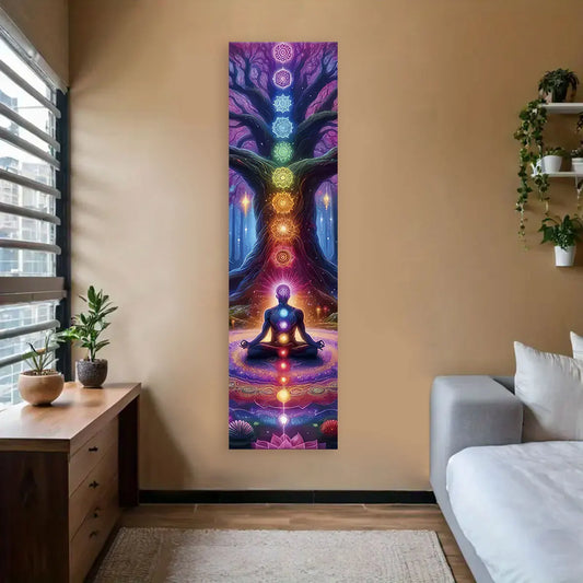 Colorful Chakra Wall Tapestry – Spiritual Energy Wall Hanging for Yoga & Meditation Spaces