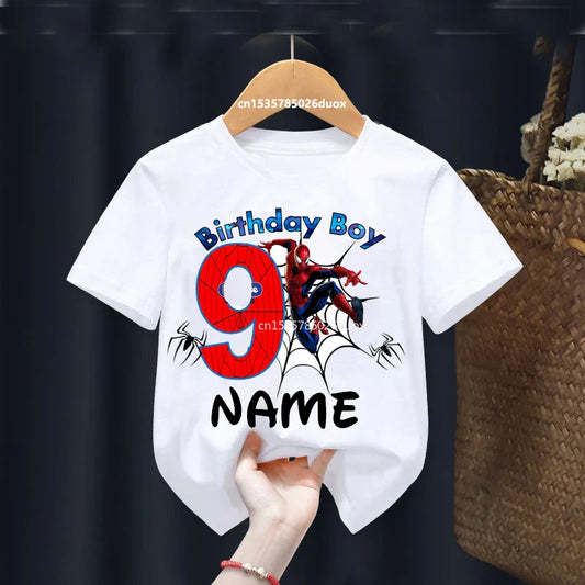 Summer 2025 Personalized Spider-Man Birthday T-Shirt