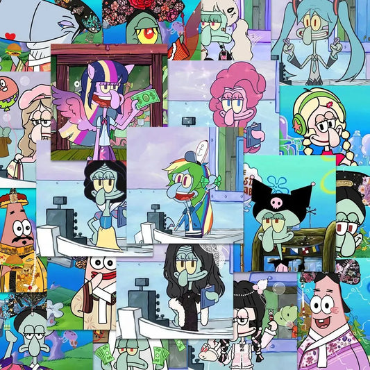 48PCS Cartoon Anime SpongeBob SquarePants
