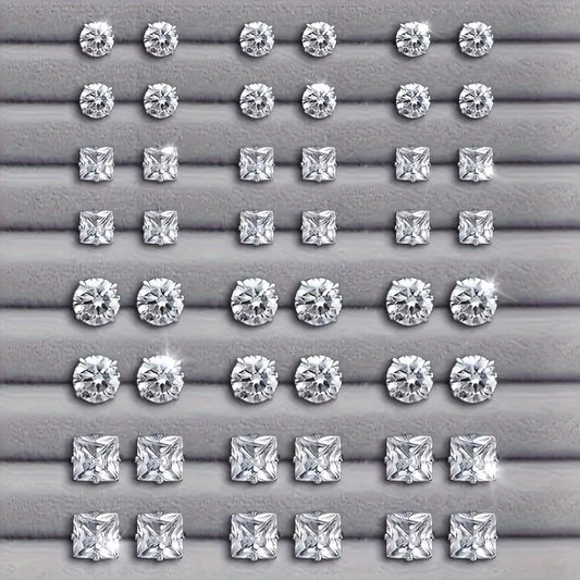 48-Piece Zircon Earring Set