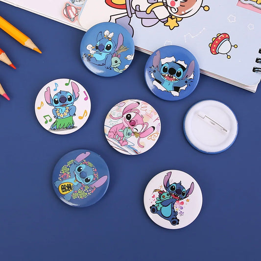 8pcs Disney Creative Stitch Cartoon Brooches
