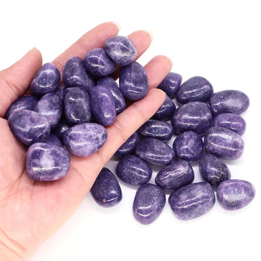 Natural Tumbled Lilac Lepidolite Stone – Reiki Healing Crystal for Home & Aquarium Decor