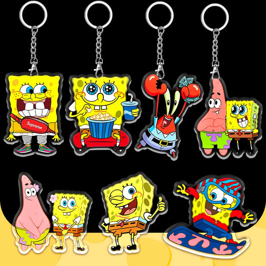 12cm SpongeBob SquarePants Student Backpack Key Pendant