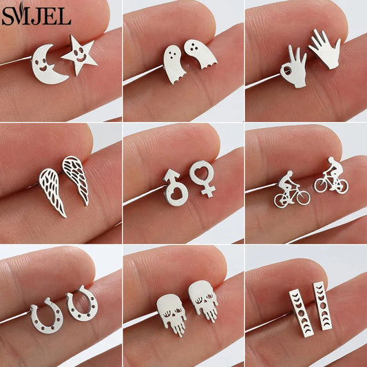 2024 Stainless Steel Geometric Stud Earrings