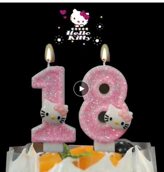 Kawaii Hello Kitty Number Birthday Candle