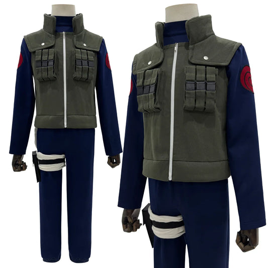 HOLOUN Anime Hatake Kakashi Cosplay Costume – Vest, T-shirt, Pants & Pouch for Cosplay & Gift