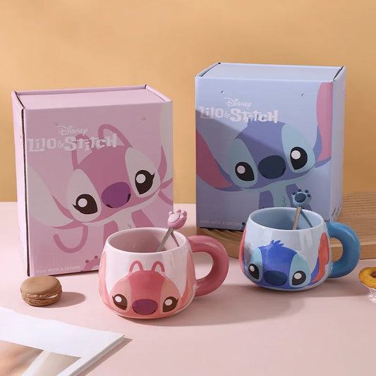 500ml Kawaii Disney Stitch & Angel Mug