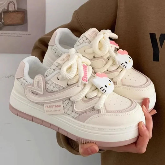 2024 New Sanrio Hello Kitty Soft Girl Big Head Off White Shoes