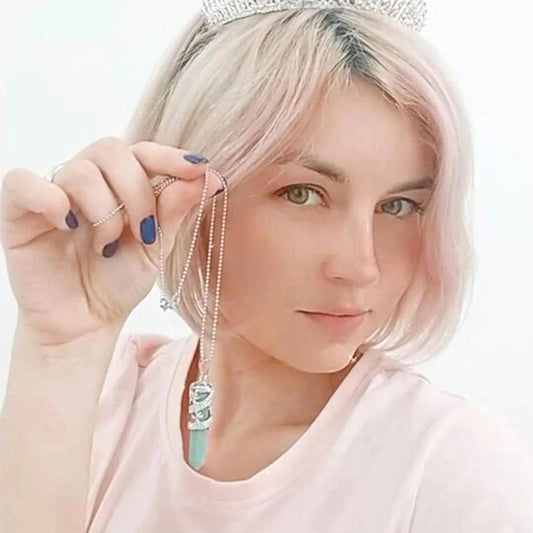 Dragon Crystal Necklace – Hexagonal Natural Stone Pendant for Women &Men