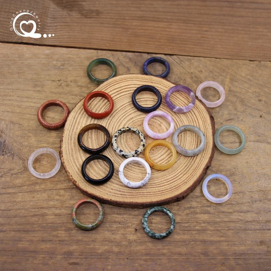 Healing Crystal Band Rings