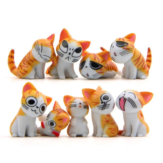 9pcs Set Cute Japanese Cat Figures