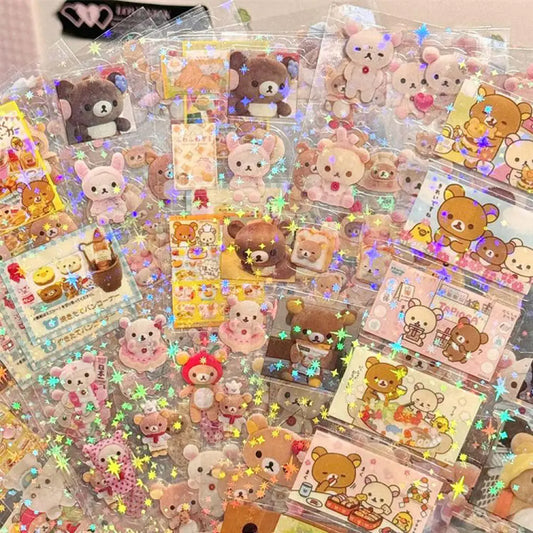 5pcs Hello Kitty & Rilakkuma Die-Cut Sticker Set