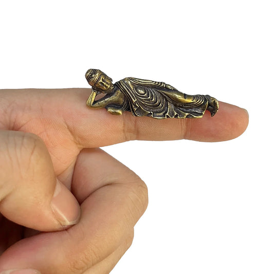 Solid Pure Brass Buddha Figurines – Antique Guanyin & Sleeping Buddha Ornaments for Home & Desk Decor