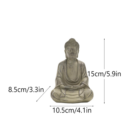 SAAKAR Retro Zen Buddha Statue – Meditation Tathagata Monks Tibetan Buddhism Head Sculpture