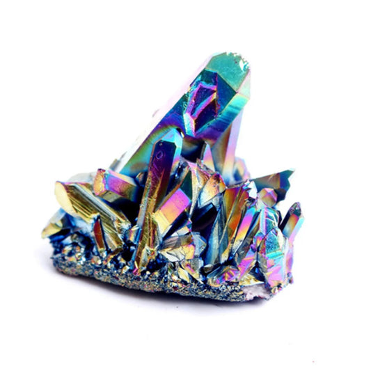 Natural Quartz Crystal Rainbow Titanium Cluster Point Rare Home Decoration Craft Reiki Stone Can Healing Specimen Mineral