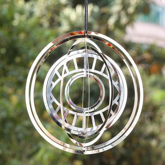 Turkish Evil Eye Wind Spinner – 3D Rotating Feng Shui Amulet for Garden & Home Decor