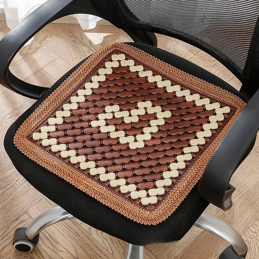Summer Cool Mat Bamboo Salon Cushion – Ventilated Bamboo Seat Cover for Office Chair & Car