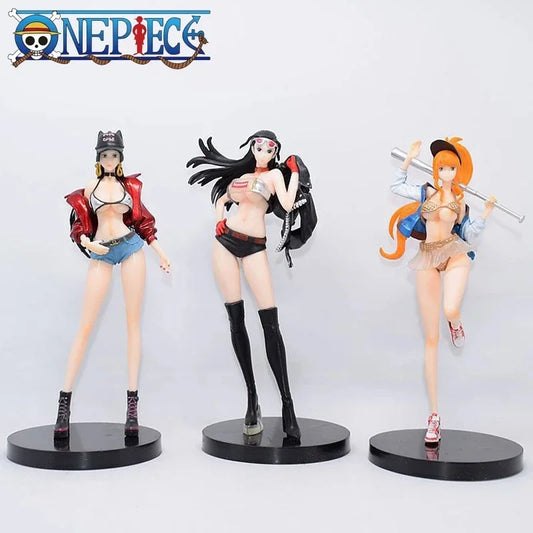 18cm One Piece Boa Hancock, Nico Robin &amp; Nami Anime Figures