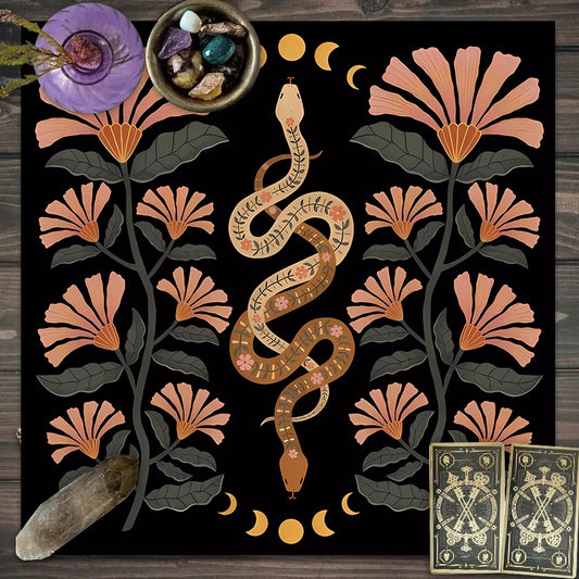 1pc Tarot Card Tablecloth – Twelve Constellations Divination & Starry Sky Altar Cloth