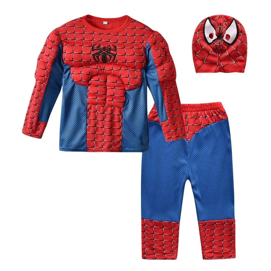 Spiderman Boys & Girls Muscle Costumes with Mask and Cloak
