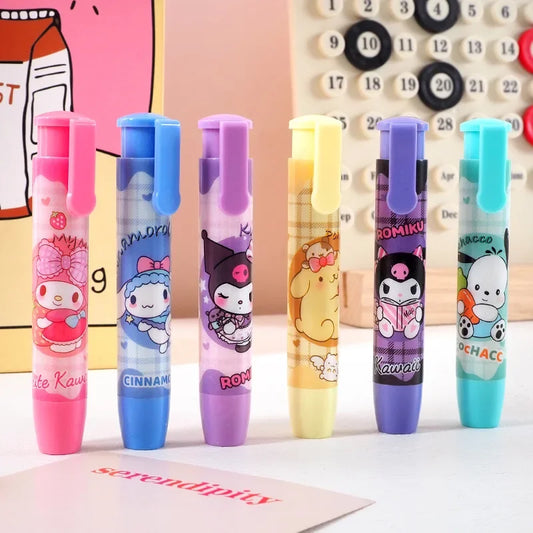 6pcs Sanrio Press Eraser Set