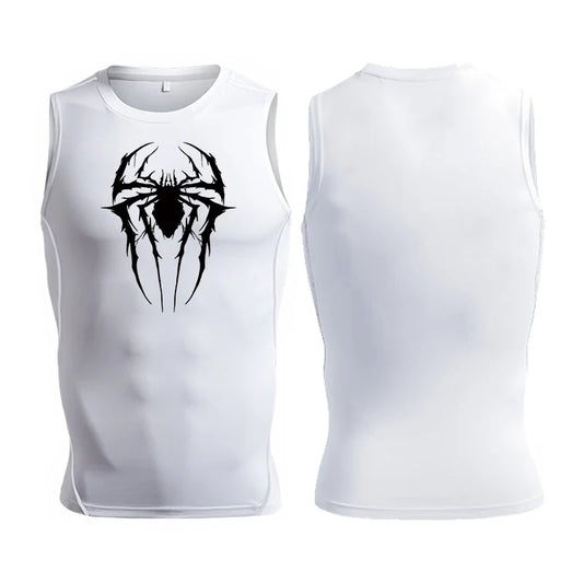 Spider Print Tank Tops for Men