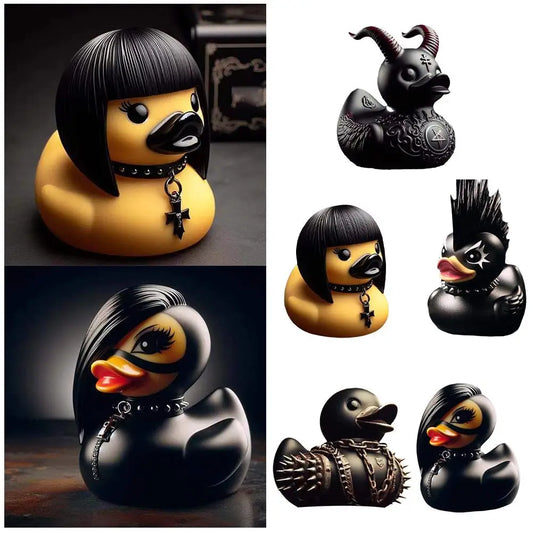 Duck Devil Rock Duck Statue – Funny Car Dashboard & Home Desk Decoration