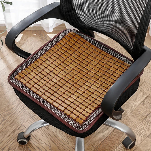 Summer Cool Mat Bamboo Salon Cushion – Ventilated Bamboo Seat Cover for Office Chair & Car