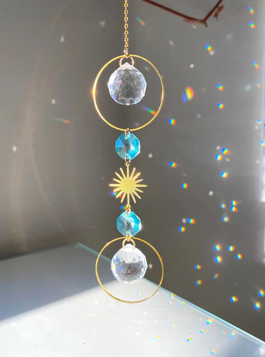 Crystal Sun Catcher Prism Rainbow Maker – Boho Window Hanging Lightcatcher for Home & Car Decoration