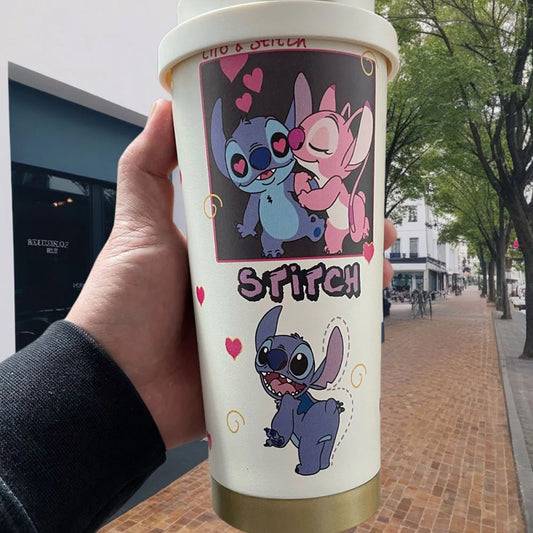 600ML Kawaii Stitch Anime Straw Cup