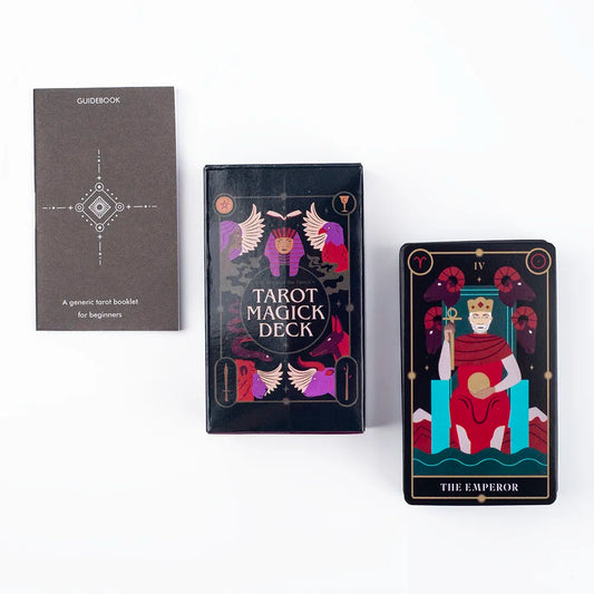Tarot Magick Deck with Guidebook – 78 Oracle Cards for Divination & Spiritual Insight (10.3 × 6.1 cm)