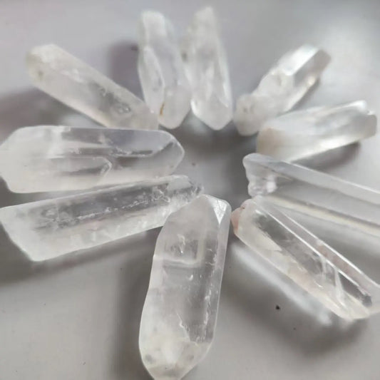 Natural White Crystal Quartz Column – Clear Quartz Point Cluster for Healing & Home Decoration