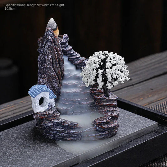 2024 Resin Reflux Incense Burner Tower – Sandalwood Aromatherapy & Home Decor Ornament