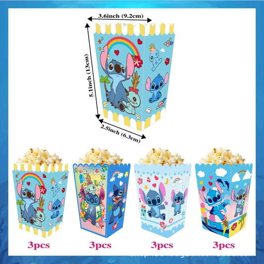 12pcs Disney Stitch Popcorn Boxes