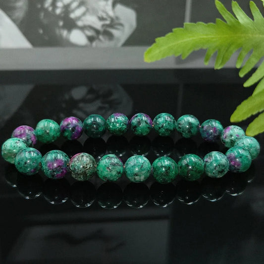 8MM Natural Epidote Zoisite Stone Bead Bracelet – Quartz, Lava & Tiger Eye Jewelry for Men & Women