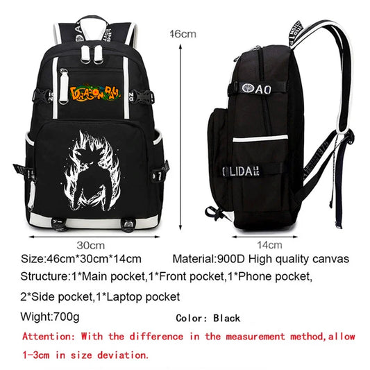 3Pcs/set Anime Dragon Ball Backpack