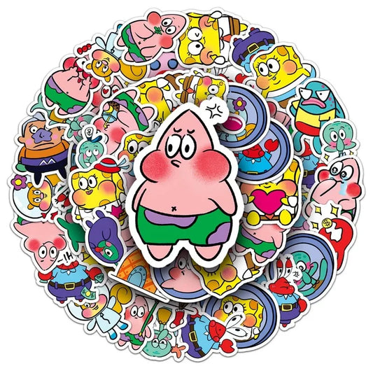 50PCS SpongeBob “Sent A Big Star” Cartoon Animation Stickers